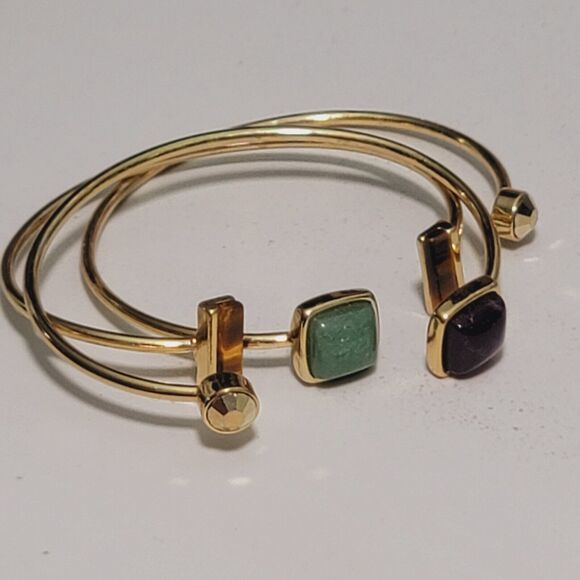 Lia Sophia 3 Piece Gold Cuff Bamgle Bracelets - Picture 7 of 8